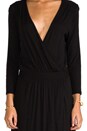 view 4 of 4 3/4 Sleeve Surplus Jersey Maxi Dress in Black