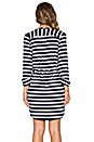 view 3 of 5 Henley 3/4 Sleeve Dress in Navy & White Stripe