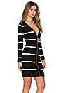 view 2 of 4 Eli Deep V Dress in Black & Egret Stripe