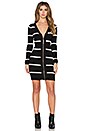 view 4 of 4 Eli Deep V Dress in Black & Egret Stripe