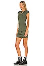 view 3 of 6 Indie Cinched Cap Sleeve Dress in Olive