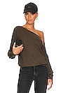 view 1 of 4 Audrey Off Shoulder Pullover in Army