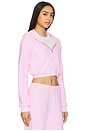 view 2 of 4 Zip Up Crop Hoodie in Antique Pink