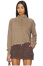 view 1 of 4 Alexander Half Button Up Pullover in Truffle