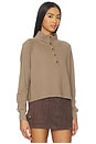 view 2 of 4 Alexander Half Button Up Pullover in Truffle