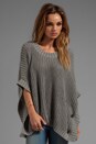 view 1 of 5 Jersey Knit Poncho Sweater in Heather Grey