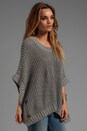 view 2 of 5 Jersey Knit Poncho Sweater in Heather Grey