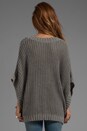view 3 of 5 Jersey Knit Poncho Sweater in Heather Grey