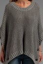 view 4 of 5 Jersey Knit Poncho Sweater in Heather Grey