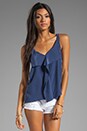 view 1 of 3 Washed Silk Ruffle Tank in Galaxy