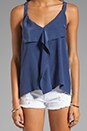 view 3 of 3 Washed Silk Ruffle Tank in Galaxy