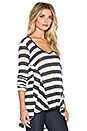 view 2 of 3 Pointelle Stripe Gia Long Sleeve Top in Black & Ivory
