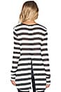 view 3 of 3 Pointelle Stripe Gia Long Sleeve Top in Black & Ivory