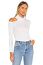 view 1 of 4 Carson Open Shoulder Turtleneck in Soft White