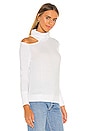 view 2 of 4 Carson Open Shoulder Turtleneck in Soft White