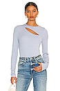 view 1 of 4 Verge Peek A Boo Long Sleeve Top in Quarry