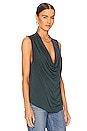 view 2 of 4 Cheers Draped Neck Tank in Dark Jade
