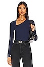 view 1 of 4 Ysabel Angled Neckline Top in Dark Night