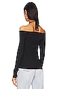 view 3 of 4 Mozza Halter Long Sleeve Top in Black