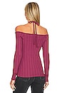 view 3 of 4 Mozza Halter Long Sleeve Top in Beet
