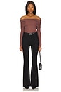 view 4 of 4 Kayla Off Shoulder Long Sleeve Top in Hazelnut