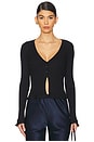 view 1 of 4 Cropped Cardi Top in Black