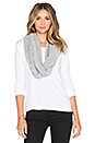 view 1 of 3 Two Tone Waffle Cashmere Blend Infinity Scarf in Egret & Grey