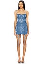 view 1 of 4 x REVOLVE Lace Up Denim Mini Dress in Blue