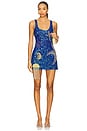 view 1 of 5 Mermaid Skin Mini Dress in Deep Blue Sequin