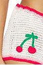 view 6 of 6 Ruby Crochet Short in White & Red