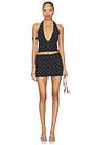 view 5 of 6 JUPE COURTE CABONCHON in Black Polka