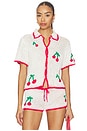 view 1 of 4 Ruby Crochet Shirt in White & Red