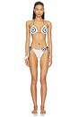 view 4 of 4 Karma Bikini Bottom in White & Blue