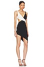 view 2 of 3 Color Block Slanted Dress in Ribbed Black