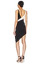 view 3 of 3 Color Block Slanted Dress in Ribbed Black
