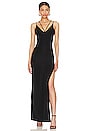 view 1 of 3 V- Neck Strap Maxi Dress in Shiny Black