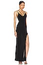 view 2 of 3 V- Neck Strap Maxi Dress in Shiny Black