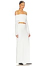 view 2 of 3 Off Shoulder Long Sleeve Cut Out Dress in Wide Ribbed White