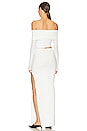 view 3 of 3 Off Shoulder Long Sleeve Cut Out Dress in Wide Ribbed White