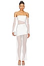 view 1 of 3 Long Sleeve Cut Out Mesh Dress in White
