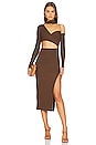 view 1 of 4 VESTIDO SLANTED in Brown