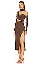 view 3 of 4 VESTIDO SLANTED in Brown