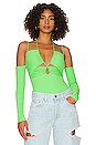 view 1 of 5 Off Shoulder Bodysuit in Electric Green