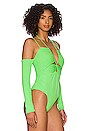 view 3 of 5 Off Shoulder Bodysuit in Electric Green