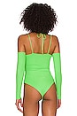 view 4 of 5 Off Shoulder Bodysuit in Electric Green
