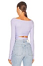 view 3 of 4 Long Sleeve Draped Tie Top in Lilac