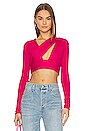 view 1 of 4 Gathered Tie Top in Hot Pink