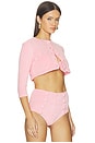view 2 of 4 Cardigan in Pink Terry Cloth