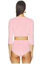 view 3 of 4 Cardigan in Pink Terry Cloth
