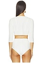view 3 of 4 Cardigan in White 60's Floral Jacquard